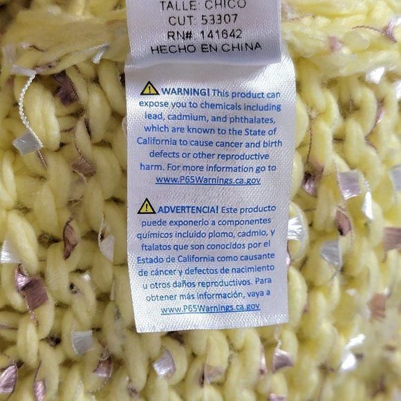 She + Sky Sweater Womens Small Yellow Long Sleeve V Neck Open Knit - Picture 10 of 10